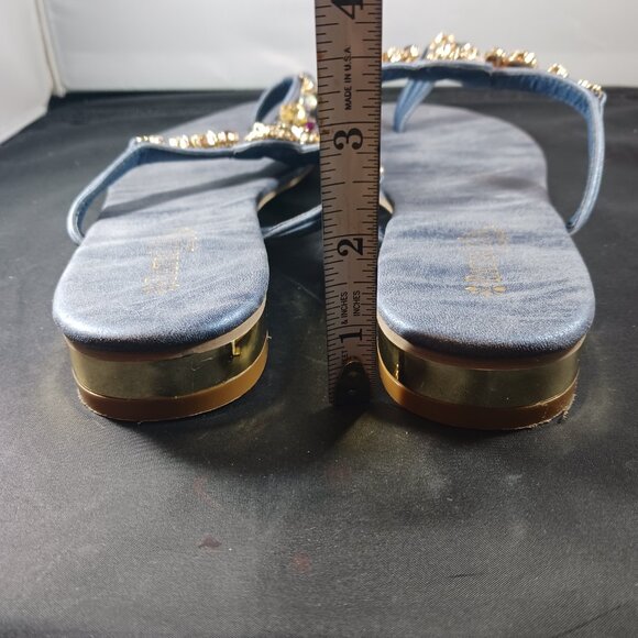 Patrizia By Spring Step Jeweled Blue Thong Sandal size 40 / US size 9 - Picture 7 of 10